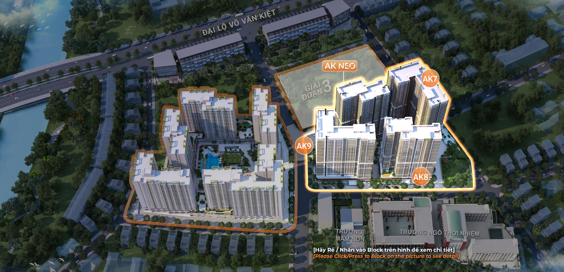 Sơ đồ vị tr&iacute; Akari City Giai đoạn 2 trong tổng thể khu đ&ocirc; thị